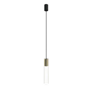 Nowodvorski Lighting Závěsné světlo Cylinder, čirá/mosaz, výška 35 cm