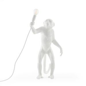 SELETTI LED deko stolní lampa Monkey Lamp, bílá, stojící
