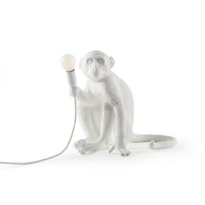 SELETTI LED deko stolní lampa Monkey Lamp, bílá, sedící