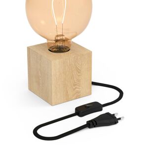 Calex Calex stolní lampa tvar krychle s dřevěnou dýhou