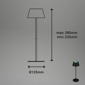 Briloner LED stolní lampa Kiki s baterií, RGBW, černá