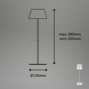 Briloner LED stolní lampa Kiki s baterií RGBW, chrom matný