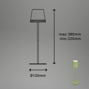 Briloner LED stolní lampa Kiki s baterií 3000K, zelená