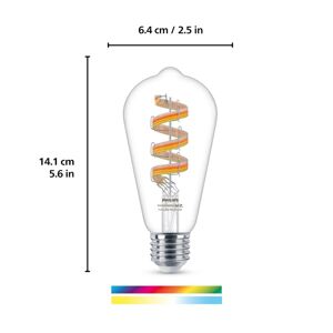 WiZ WiZ ST64 LED žárovka filament WiFi E27 6,3W RGBW