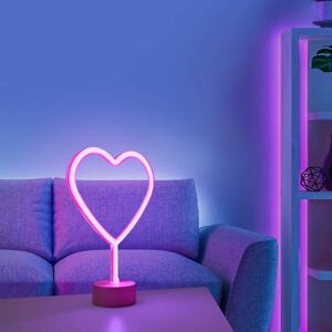 Leuchten Direkt LED stolní lampa Neon Herz, na baterii