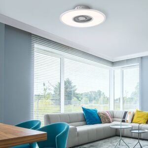 Leuchten Direkt LED stropní ventilátor Flat-Air CCT bílá, Ø 59,5cm