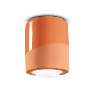 Ferroluce Stropní svítidlo PI, válcové, Ø 12,5 cm oranžové