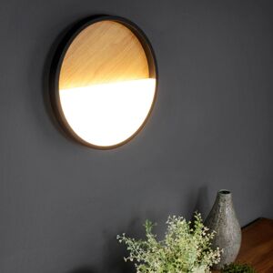 Eco-Light Nástěnné světlo LED Vista, světlé dřevo/černá, Ø 30 cm