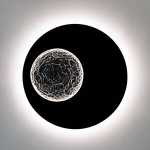 Holländer LED nástěnné svítidlo Luna, hnědočernostříbrná, Ø 120 cm, železo