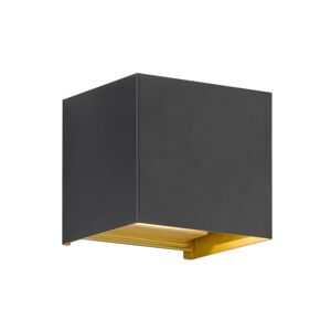 FISCHER & HONSEL Venkovní nástěnné svítidlo Thore LED, černá/zlatá barva, šířka 11 cm
