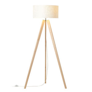 Brilliant Stojací lampa Galance, bílá dřevěný třínohý stojan