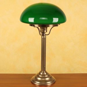 Berliner Messinglampen Mosazná stolní lampa Hari, zelené stínidlo