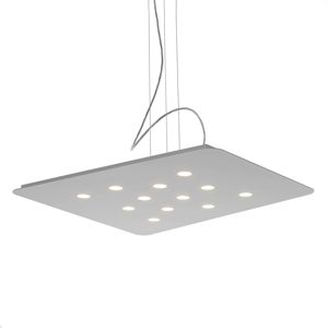 Cattaneo Moderní závěsné světlo LED Fuorisquadra, bílé