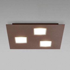 Fabbian Quarter - hnědé LED stropní svítidlo 3zdr