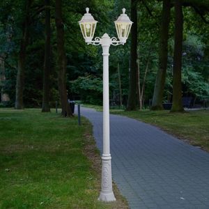 Fumagalli Bílé stožárové LED svítidlo Artu Rut, 2 zdroje E27
