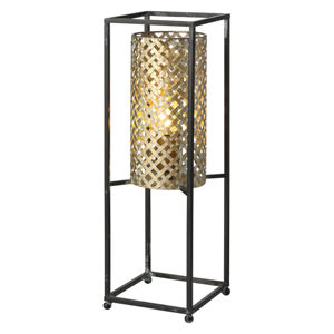 Freelight Stolní lampa Petrolio, černá / zlatá, výška 47 cm