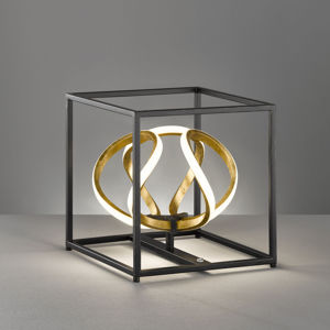 FISCHER & HONSEL LED stolní lampa Gesa v černé a zlaté barvě