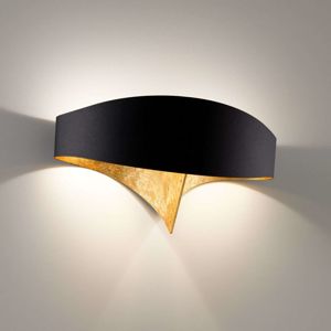 Černozlaté designové nástěnné světlo Scudo