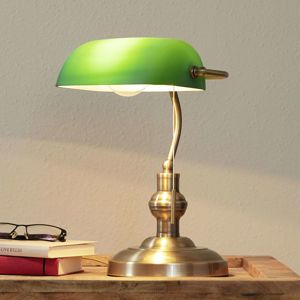 Lindby Milenka - lampa na psací stůl se zeleným stínidlem