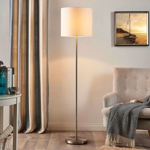 Lindby Parsa - stojací lampa s bílým textilním stínítkem