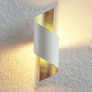 Lindby Kovové LED nástěnné světlo Desirio, bílo-zlaté
