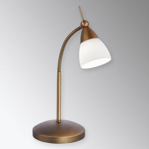 Paul Neuhaus Klasická LED stolní lampa Pino, mosaz starobylá