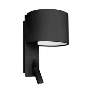 FARO BARCELONA Nástěnné světlo Fold s LED lampou na čtení, černá