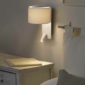 FARO BARCELONA Nástěnné světlo Fold s LED lampou na čtení, bílá
